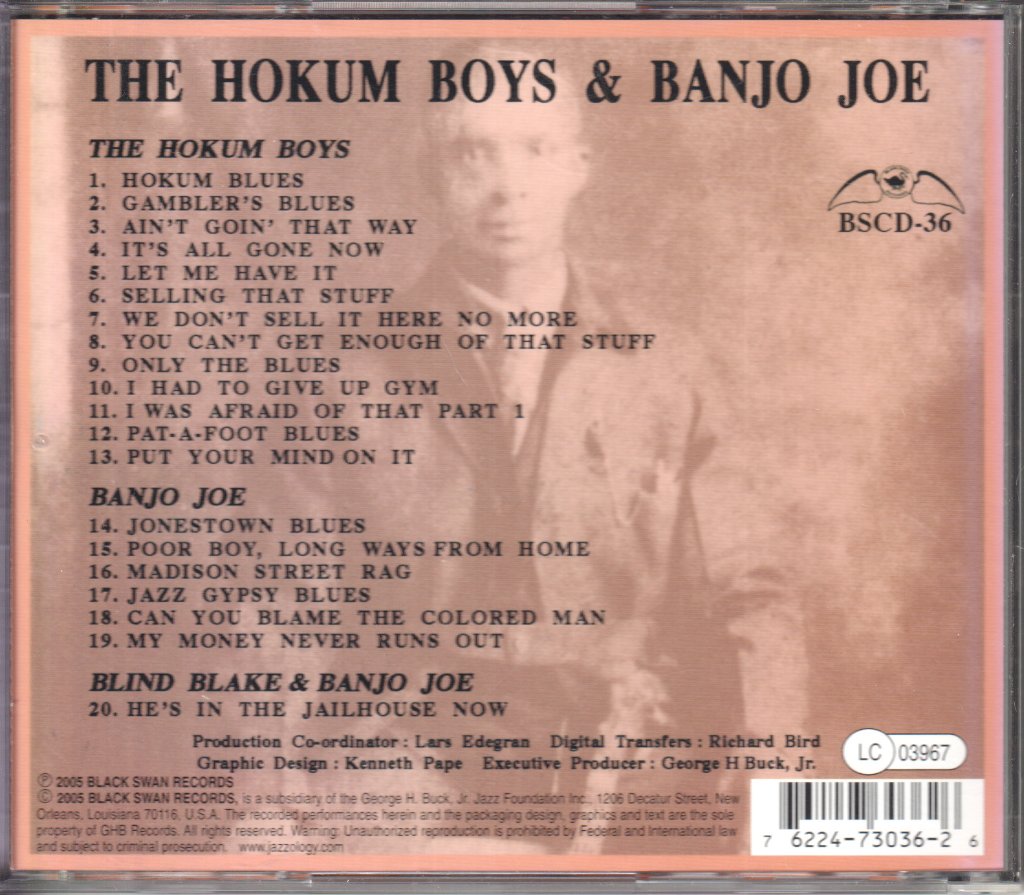 Hokum Boys & Banjo Joe - Ain't Going That Way 1927 - 1929 - Cd