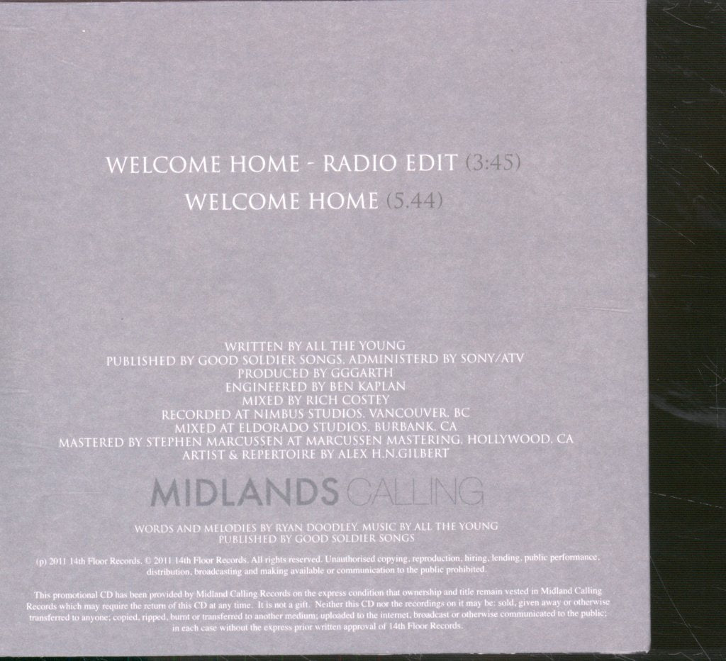 All The Young - Welcome Home - Cdr