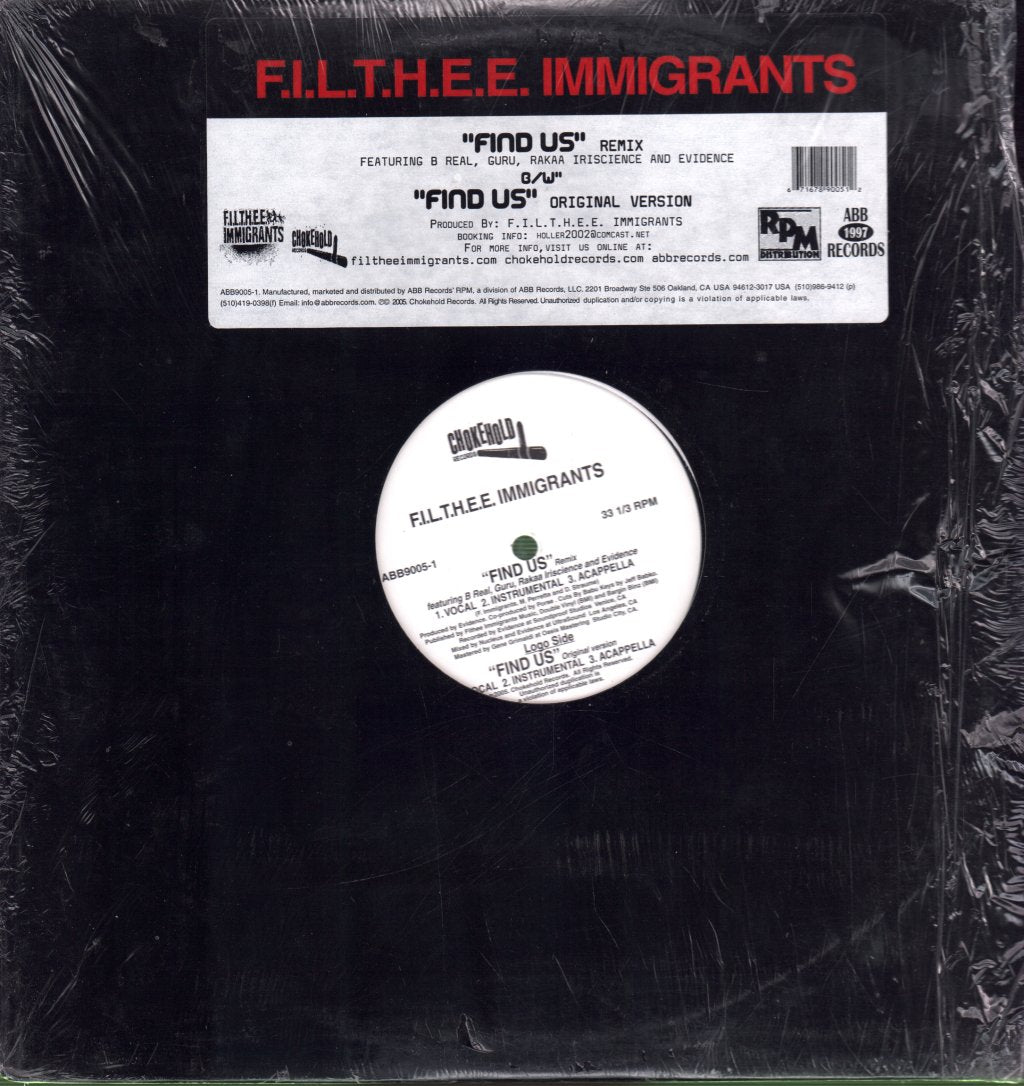 Filthee Immigrants - Find Us - 12 Inch
