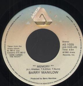 Barry Manilow - Memory - 7 Inch