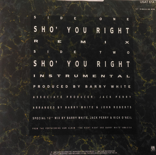 Barry White - Sho' You Right - 12 Inch