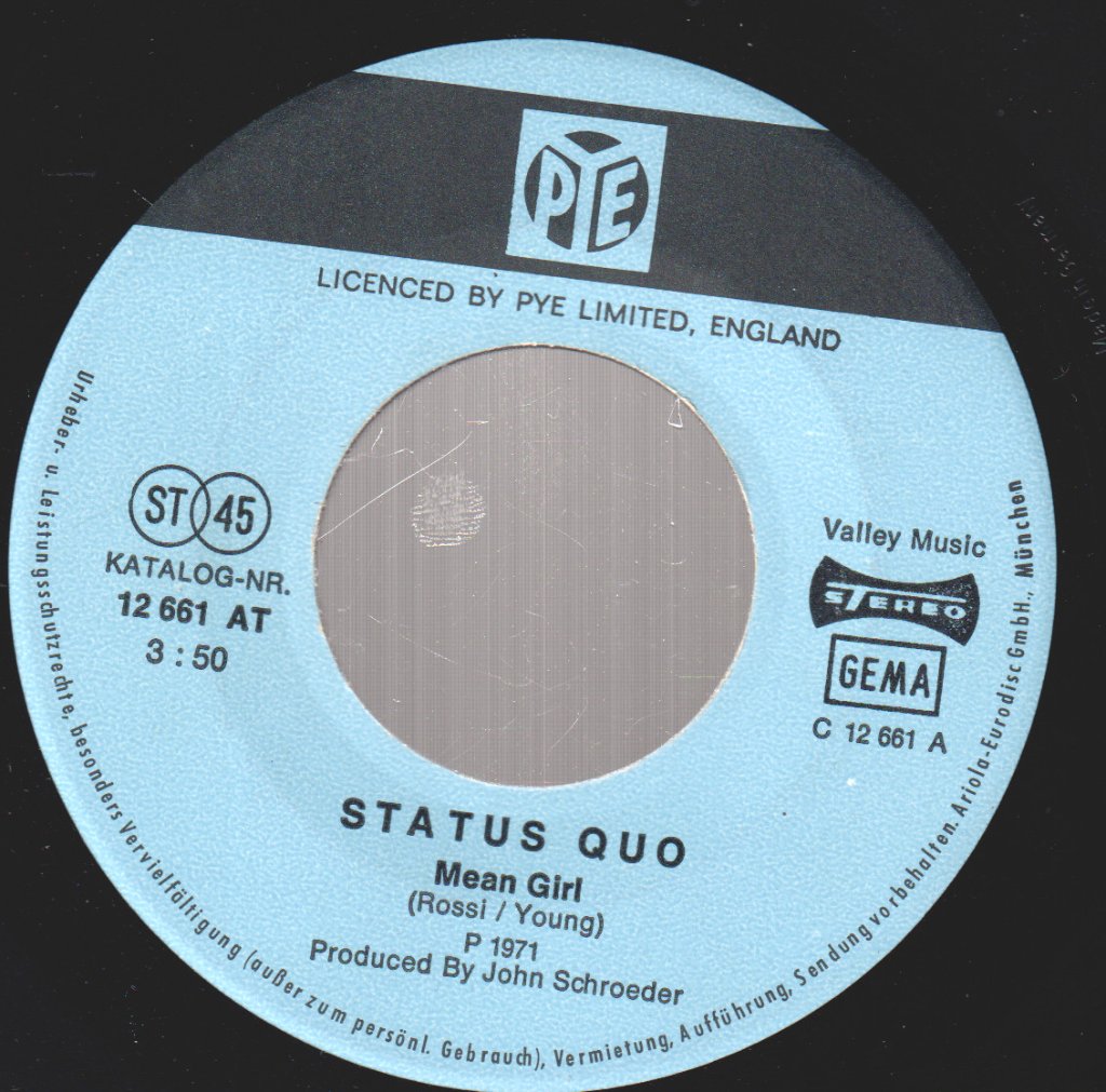 Status Quo - Mean Girl - 7 Inch