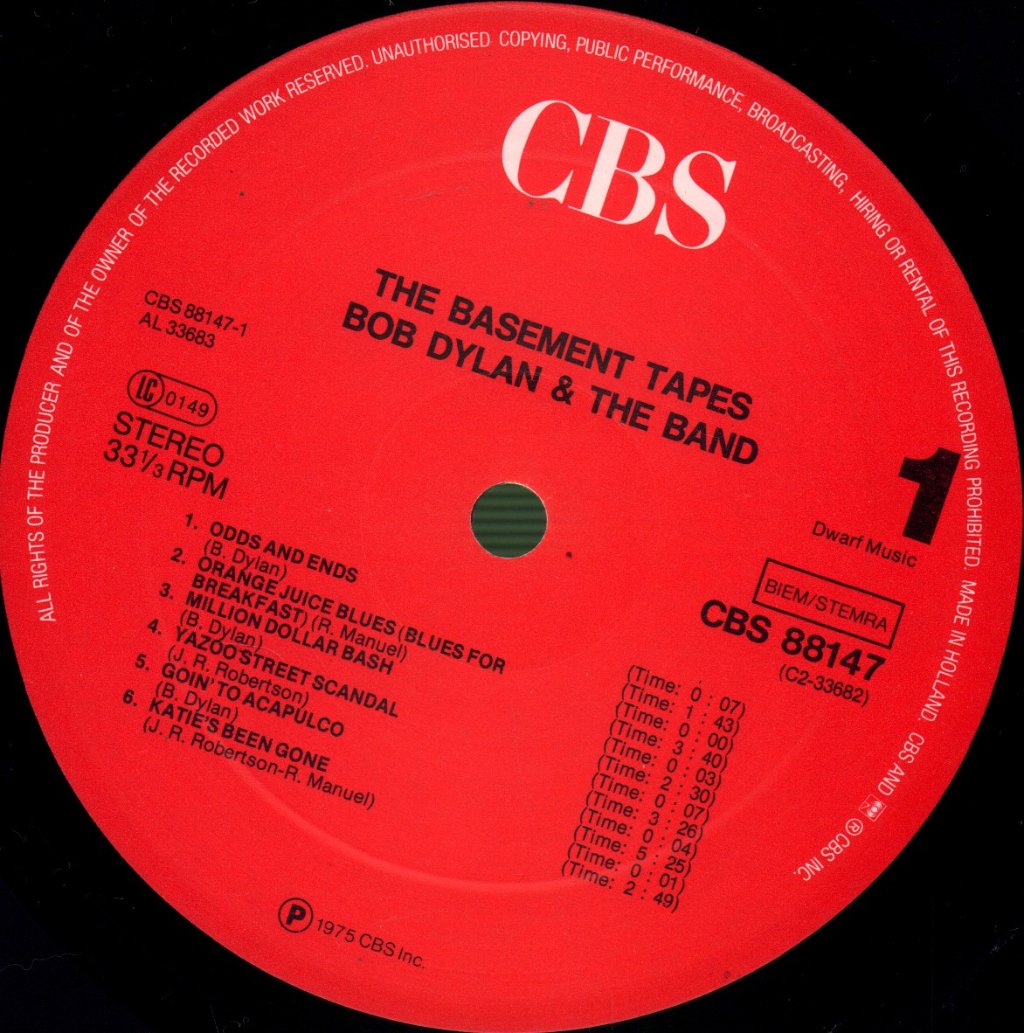 Bob Dylan and The Band - Basement Tapes - Double Lp