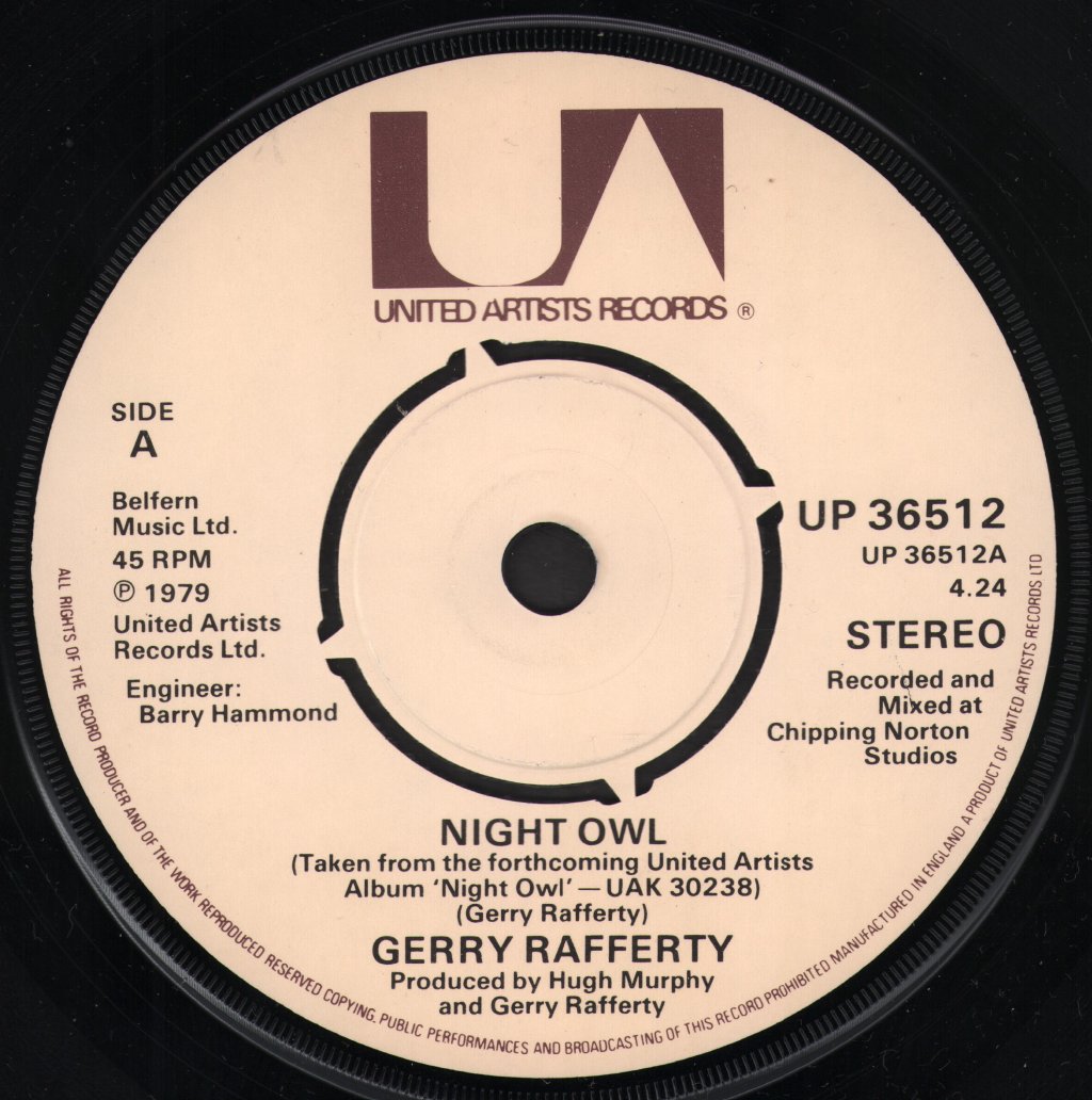 Gerry Rafferty - Night Owl - 7 Inch
