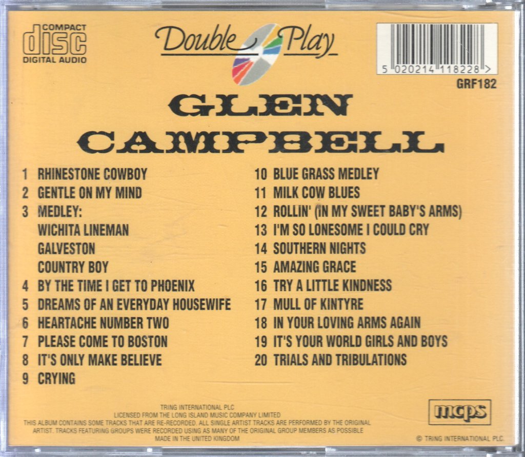 Glen Campbell - Greatest Hits Live - Cd