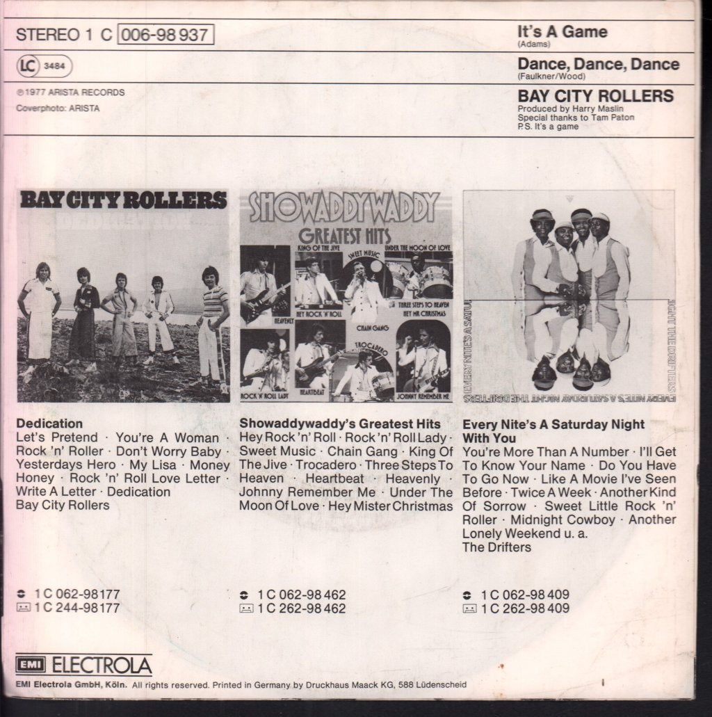 Bay City Rollers - It's A Game - 7 Inch