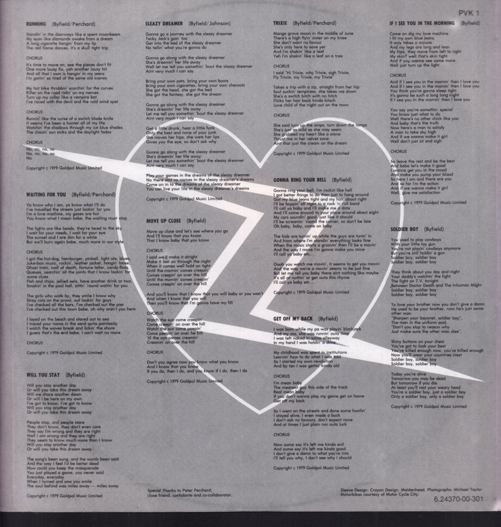 Ziggy Byfield And The Blackheart Band - Running - Lp