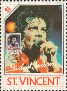Michael Jackson - St Vincent $1 Stamp First Day Issue Postcard - Card