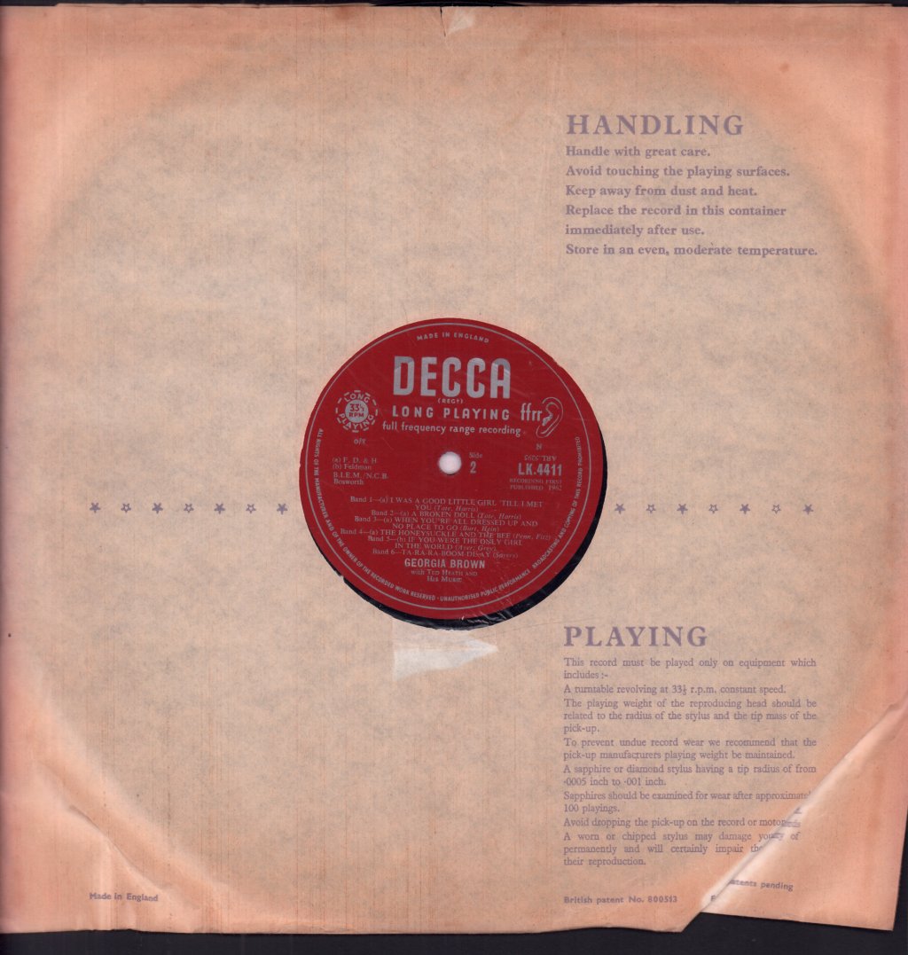 Georgia Brown - Sings A Little Of What You Fancy - Lp