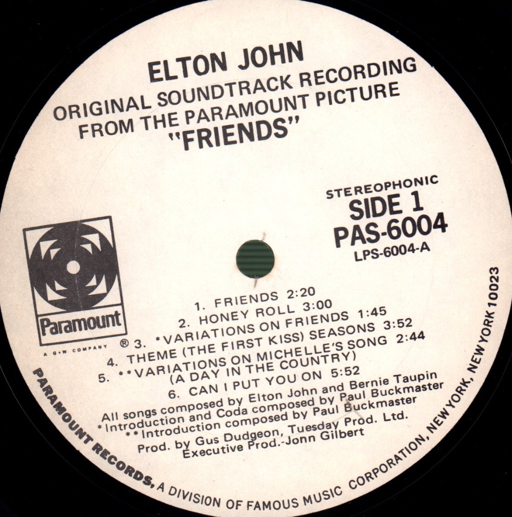 Elton John - Friends (Original Soundtrack) - Lp