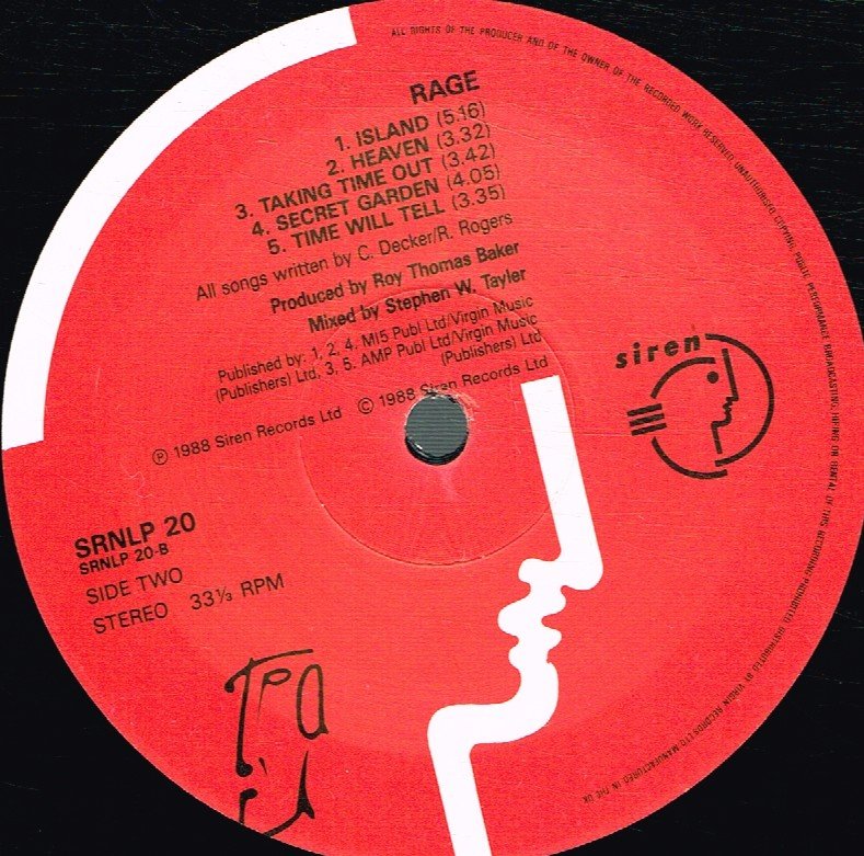 T'PAU - Rage - Lp
