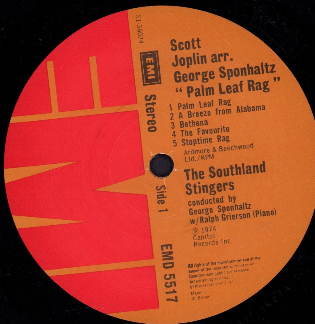 Southland Stingers - scott joplin arr. george sponhaltz Palm Leaf Rag - Lp