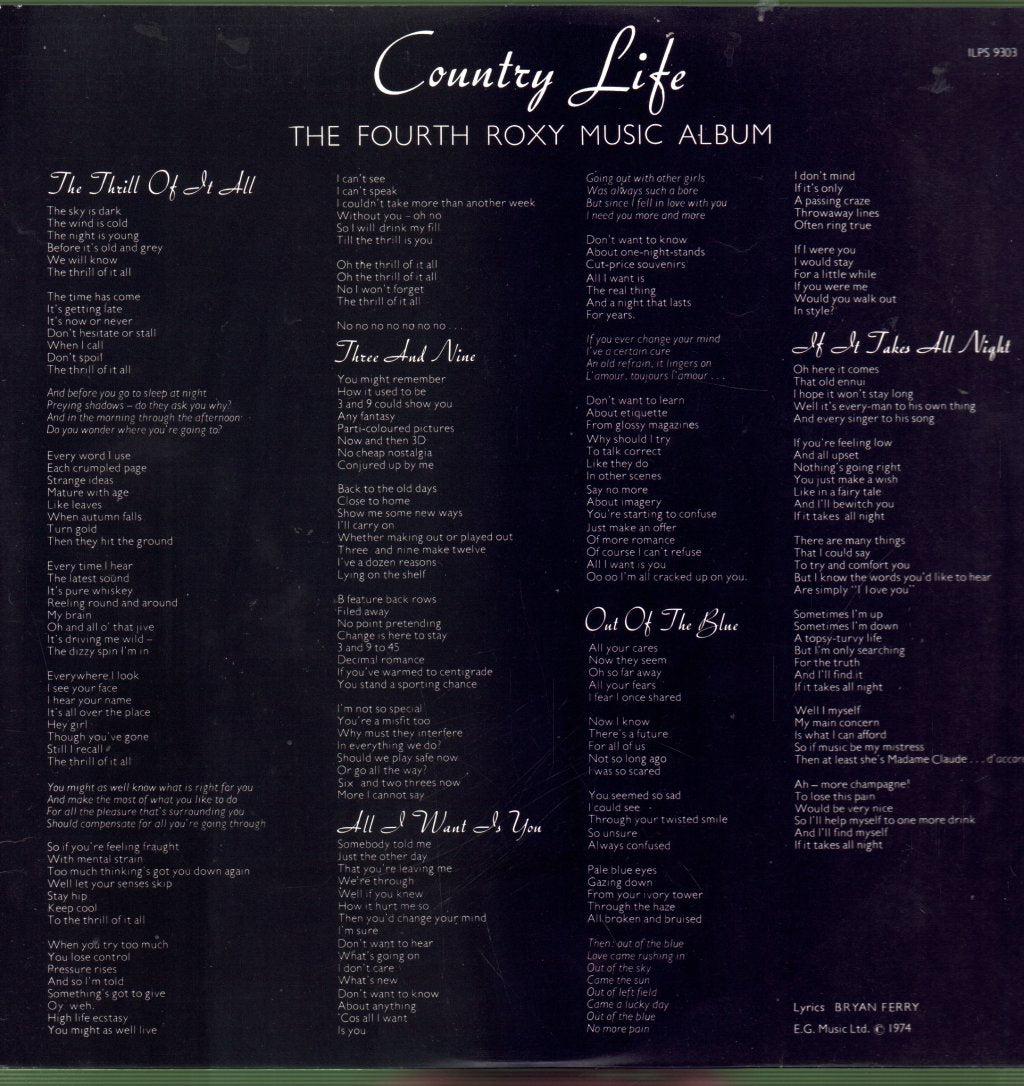Roxy Music - Country Life - Lp