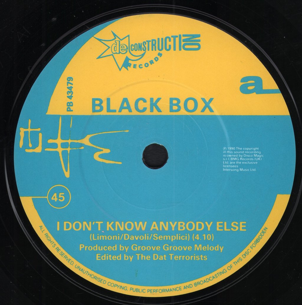 Black Box (90'S Dance Group) - I Don't Know Anybody Else - 7 Inch
