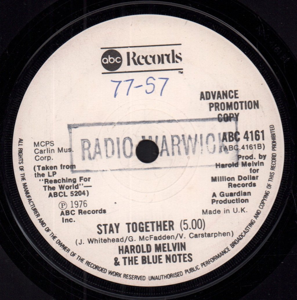 Harold Melvin And The Blue Notes - Reaching For The World - 7 Inch