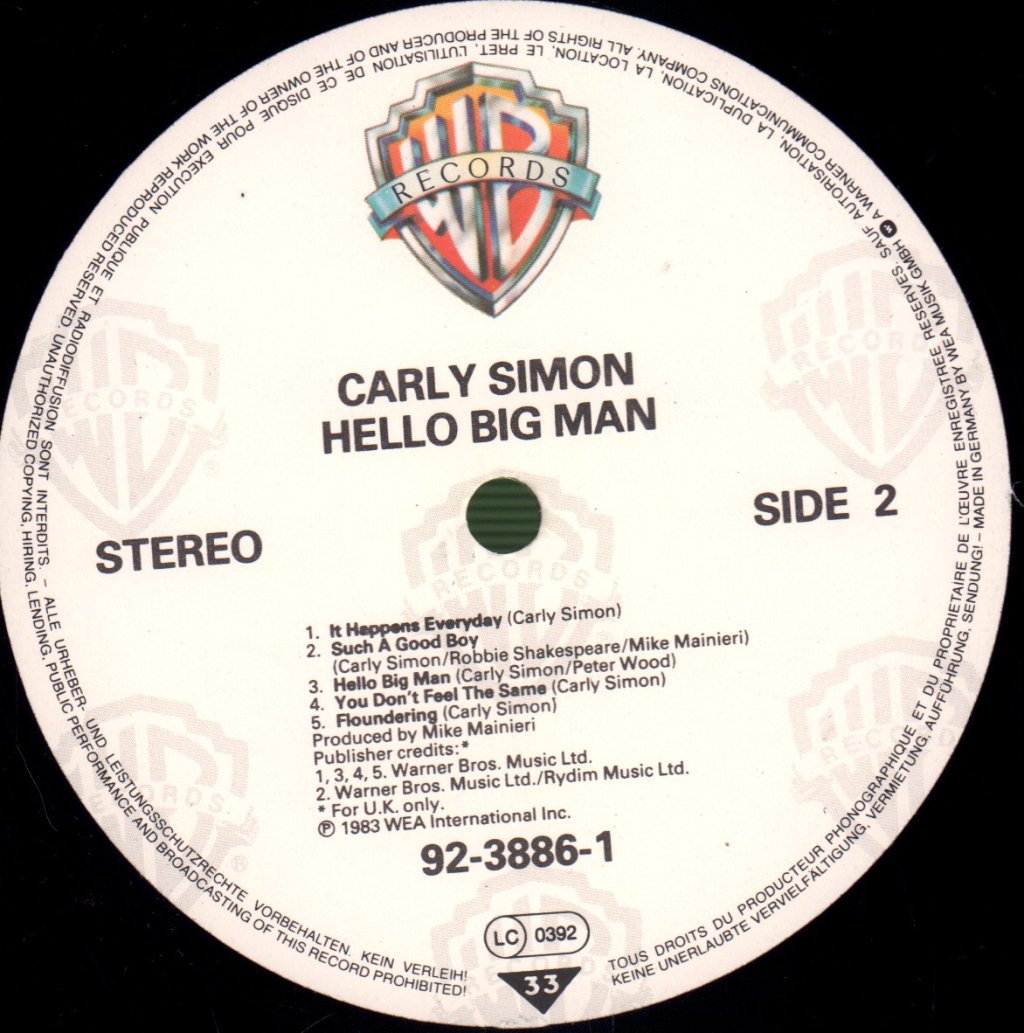 Carly Simon - Hello Big Man - Lp