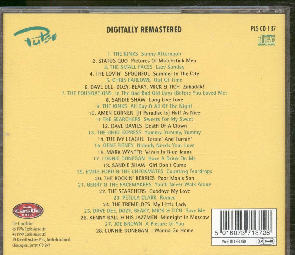 Various Artists - Sunny Afternoon Hits Of The 60's - Cd
