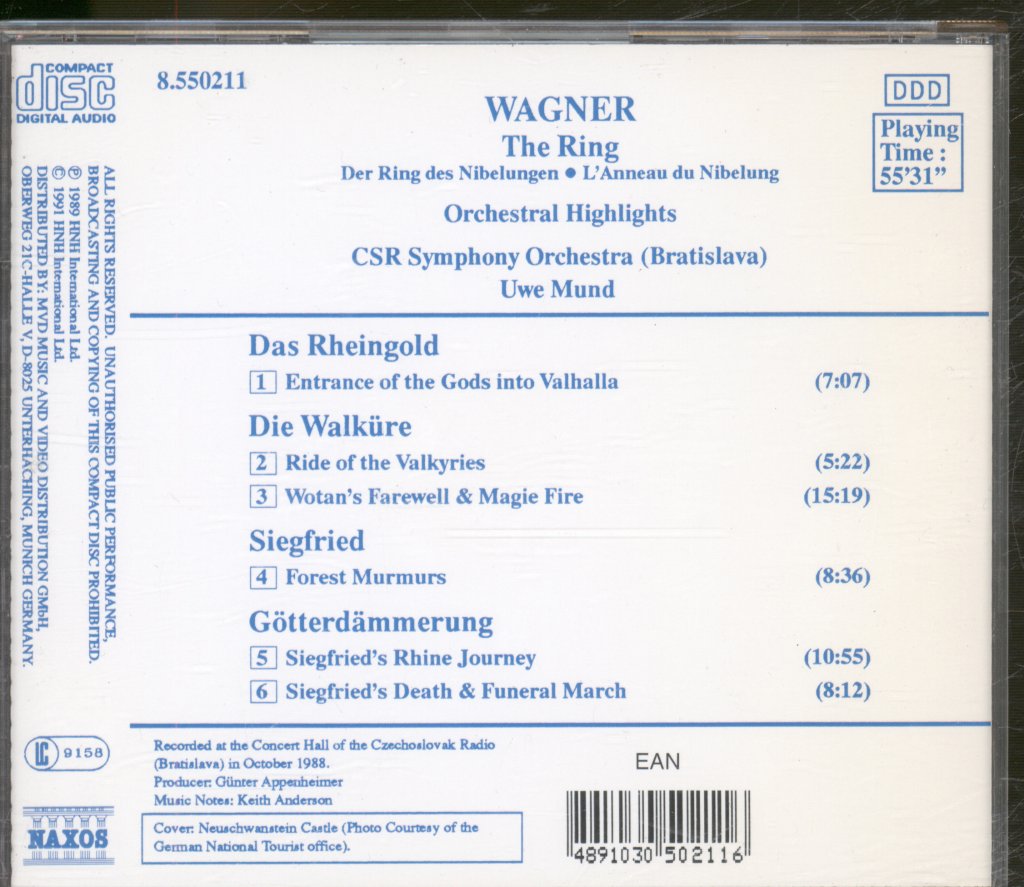 Uwe Mund, CSR Symphony Orchestra - Wagner - Ring (Orchestral Hightlights) - Cd