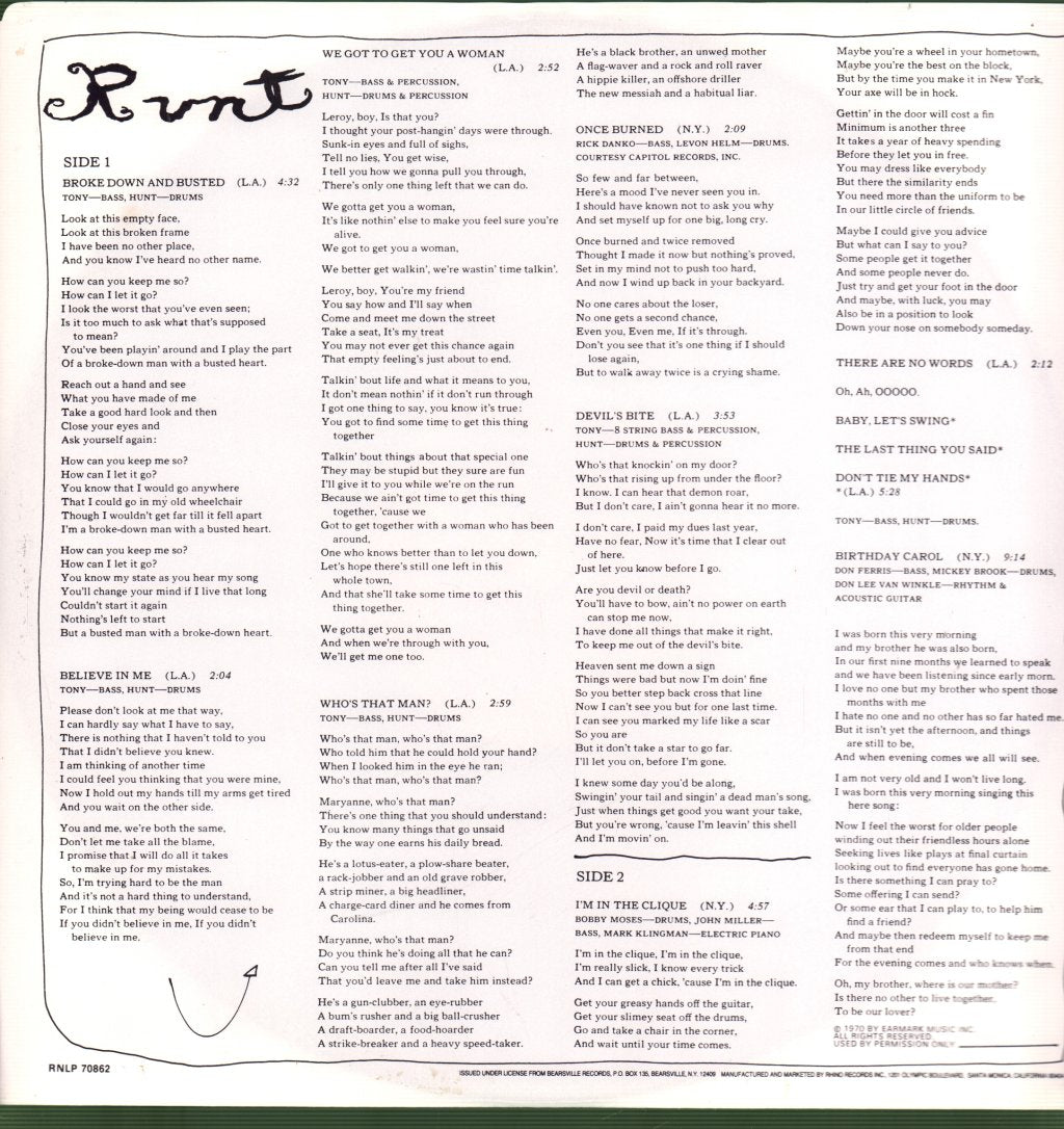 Todd Rundgren - Runt - Lp
