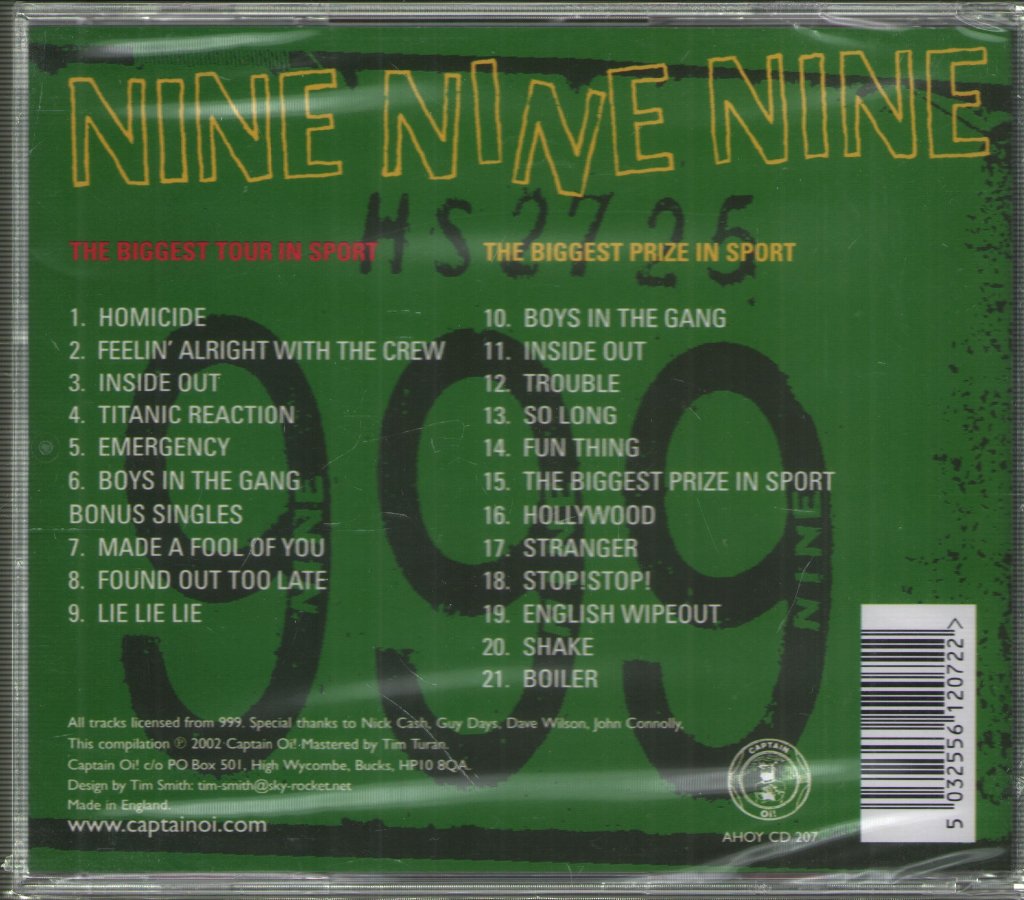 999 - Biggest Tour In Sport / The Biggest Prize In Sport - Cd