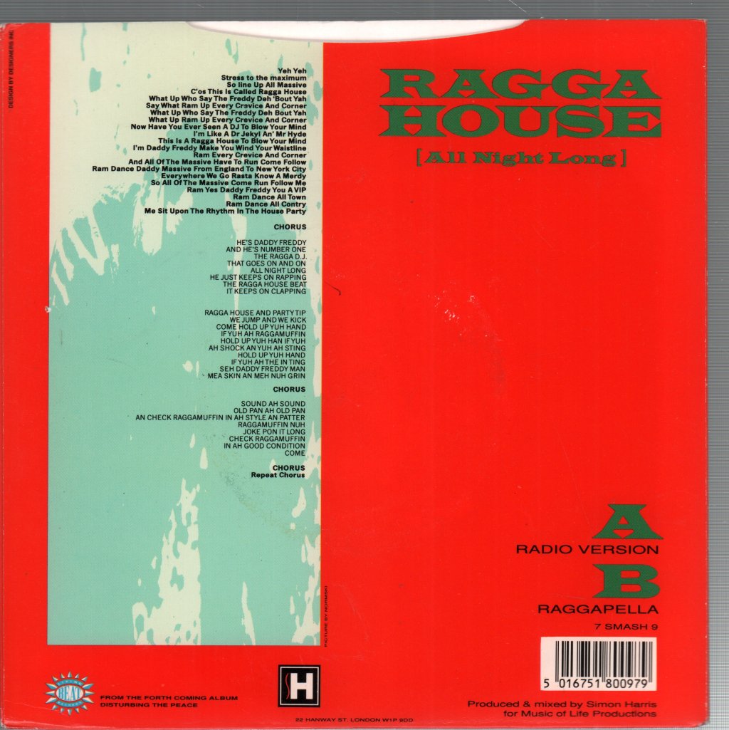 Simon Harris Starring Daddy Freddy - Ragga House - 7 Inch