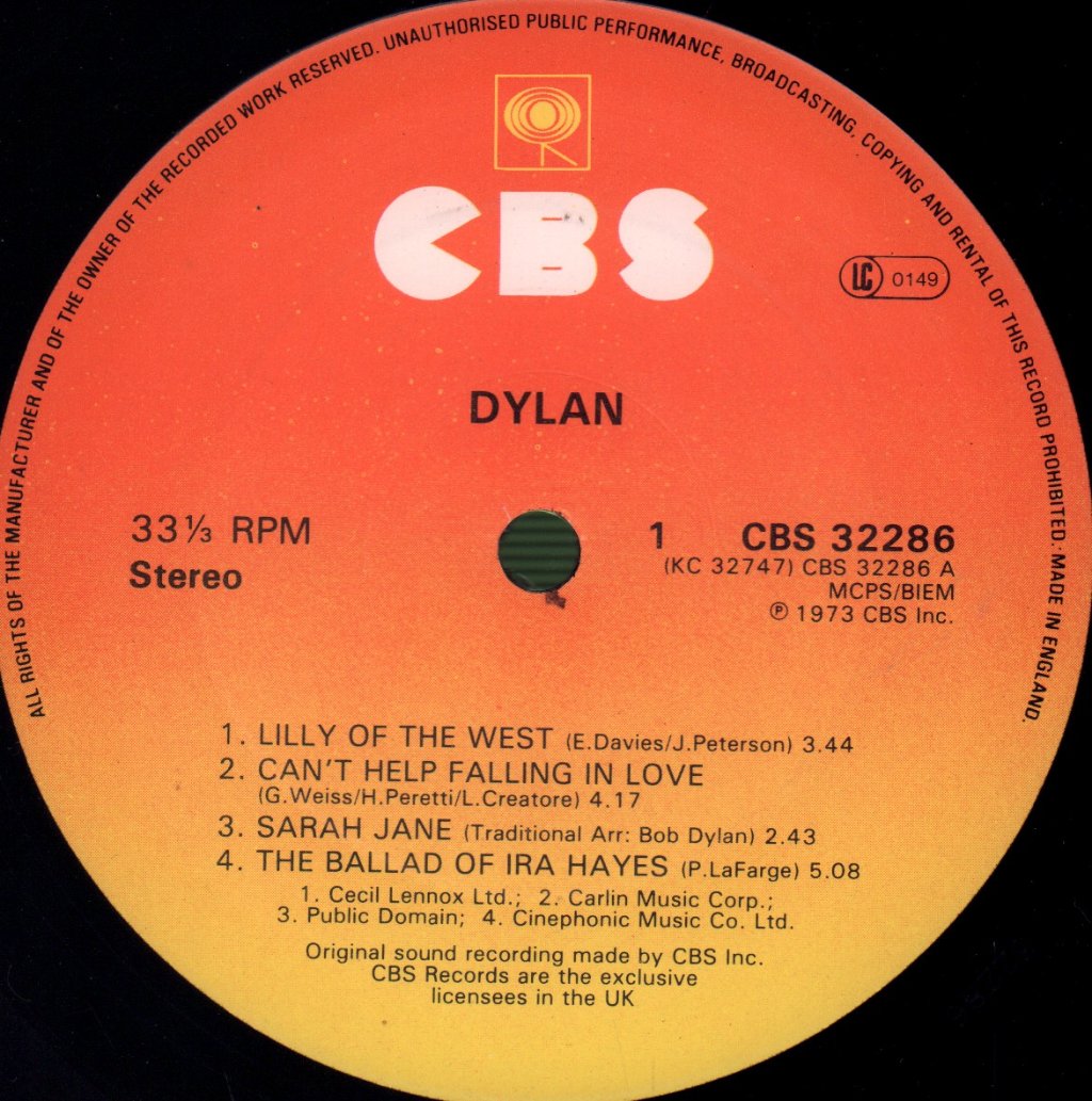 Bob Dylan - Dylan - Lp
