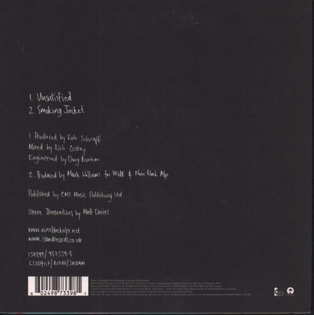 Nine Black Alps - Unsatisfied - 7 Inch