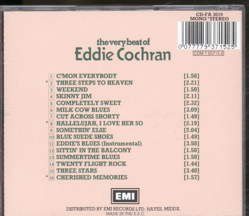 Eddie Cochran - Very Best of - Cd