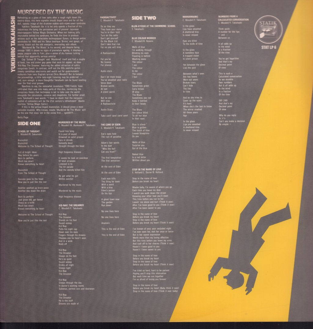 Yukihiro Takahashi - Murdered By The Music - Lp