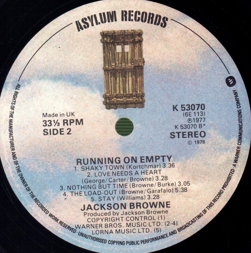 Jackson Browne - Running On Empty - Lp