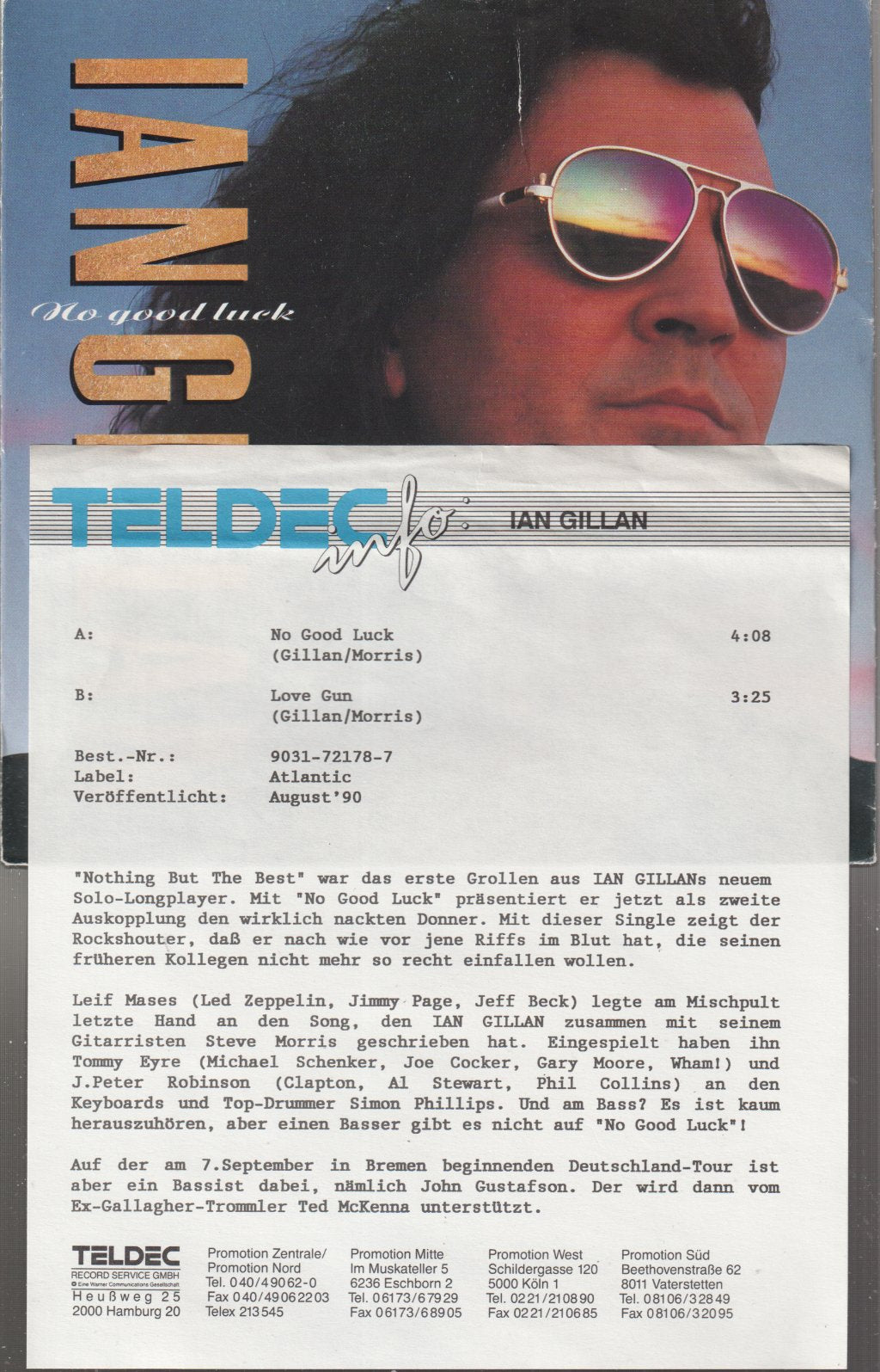 Ian Gillan - No Good Luck - 7 Inch
