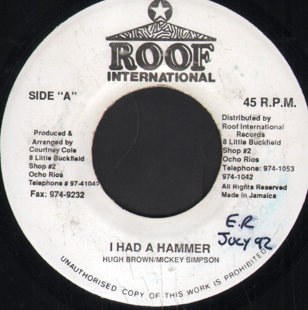 Hugh Brown / Mickey Simpson - I Had A Hammer - 7 Inch