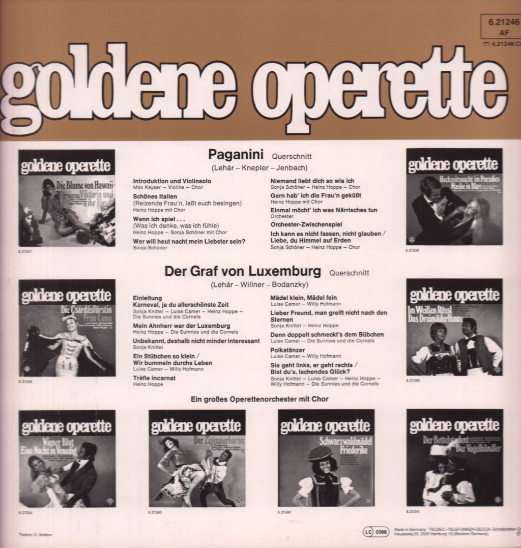 Various Artists - Paganini Der Graf Von Luxemburg - Lp