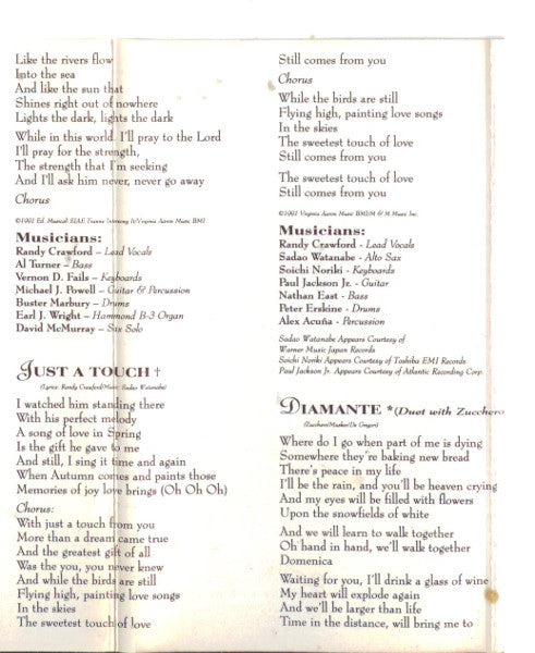 Randy Crawford - Through The Eyes Of Love - Cassette