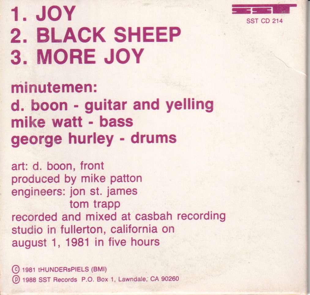 Minutemen - Joy - Cd