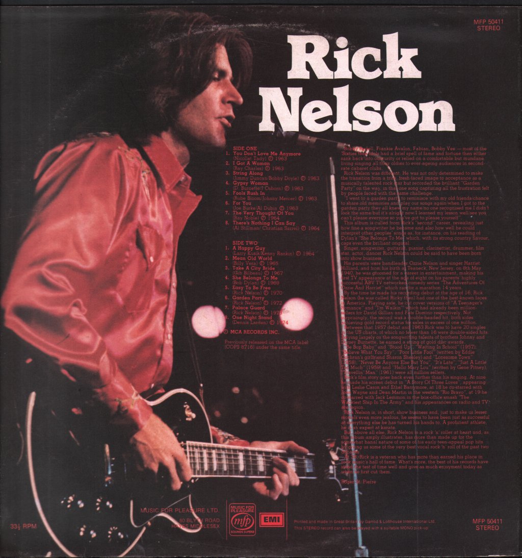 Rick Nelson - Singles Album 1963-1974 - Lp