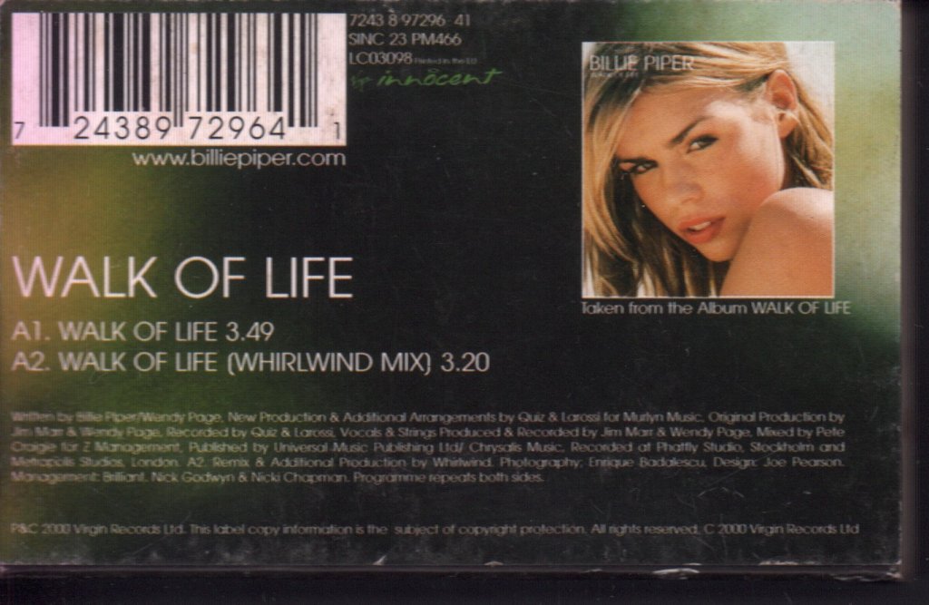 Billie Piper - Walk Of Life - Cassette
