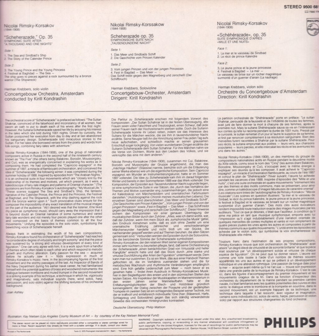 Herman Krebbers / Kiril Kondrashin / Concertgebouw Orchestra - Rimsky-Korsakov - Scheherazade - Lp