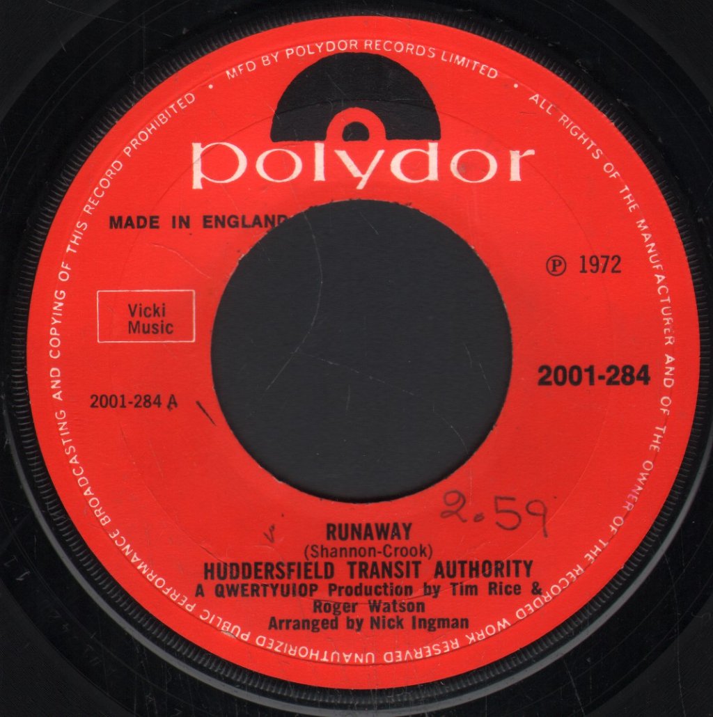 Huddersfield Transit Authority - Runaway - 7 Inch