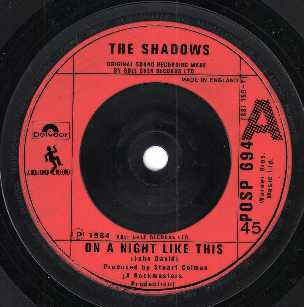 Shadows - On A Night Like This - 7 Inch