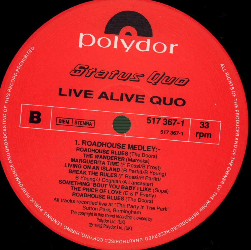 Status Quo - Live Alive Quo - Lp