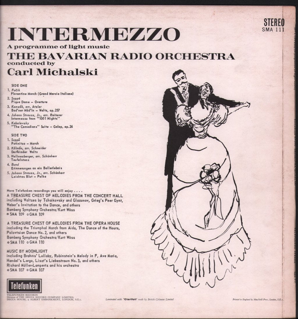 Bavarian Radio Orchestra / Carl Michalski - Intermezzo - A Programme Of Light Music - Lp