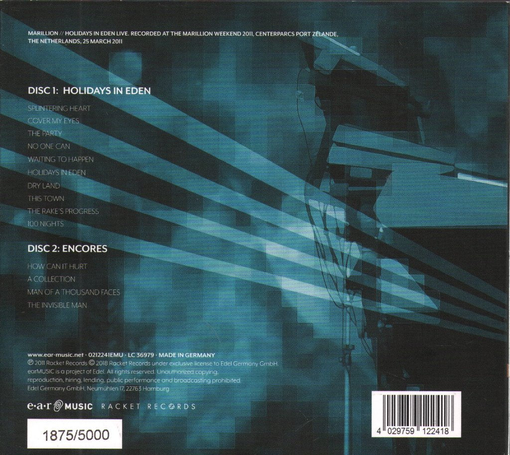 Marillion - Holidays In Eden Live - Cd Set