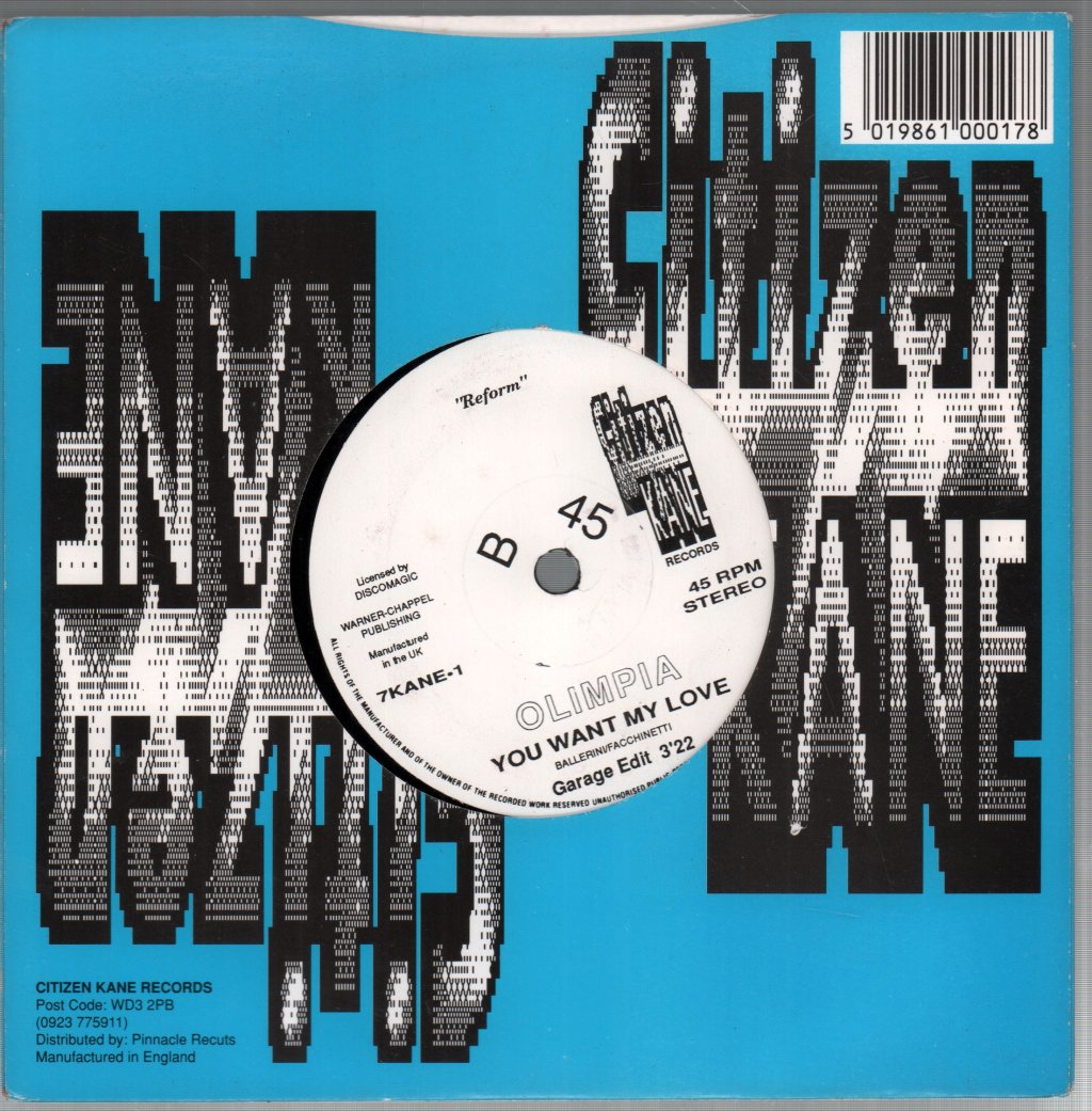 Olimpia - You Want My Love - 7 Inch
