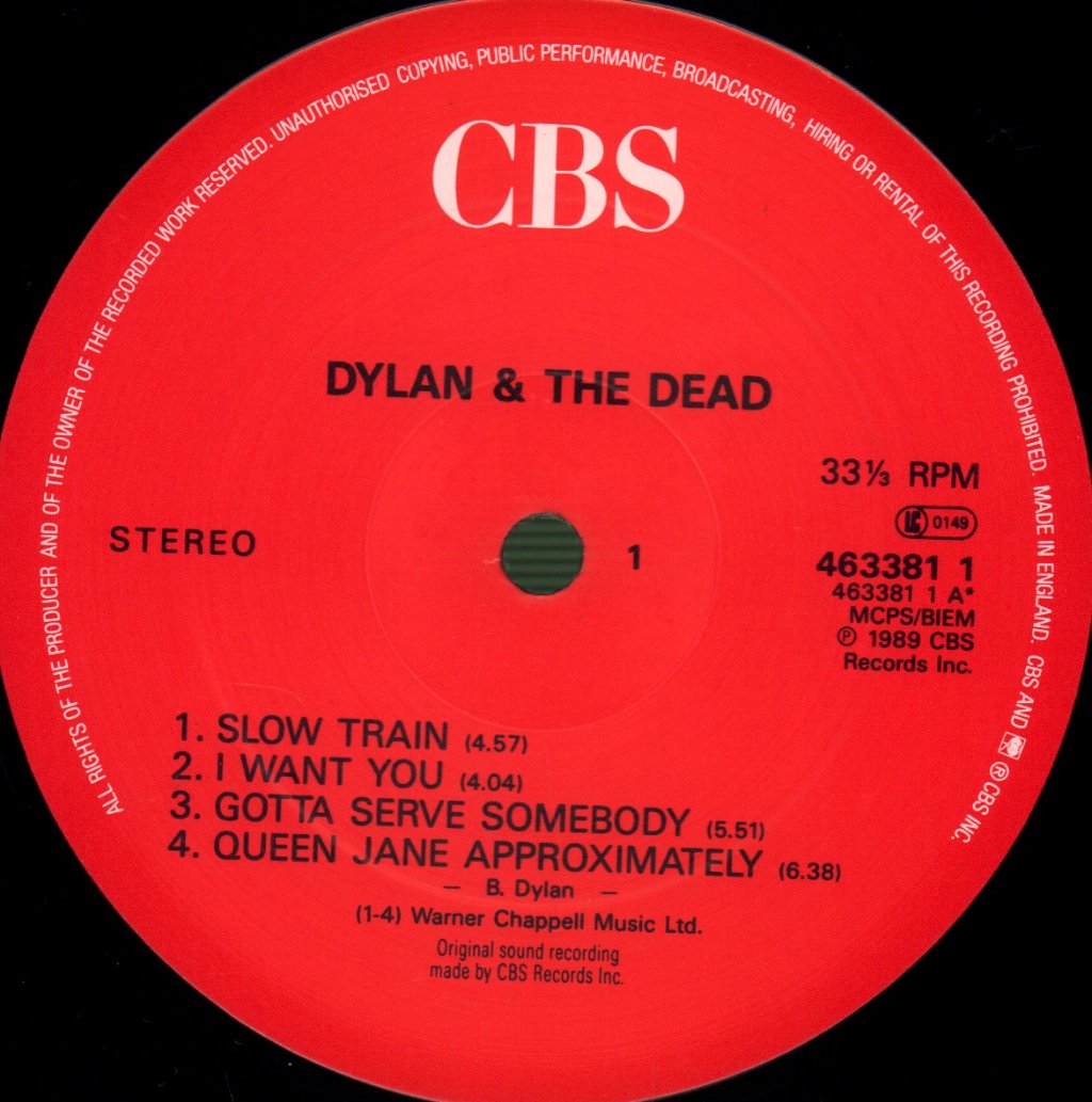 Bob Dylan And The Grateful Dead - Dylan & The Dead - Lp