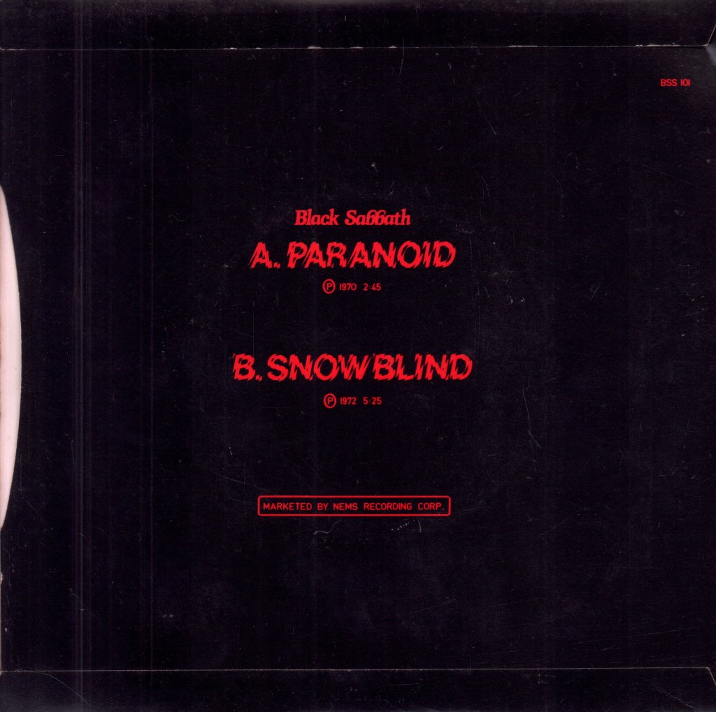 Black Sabbath - Paranoid - 7 Inch