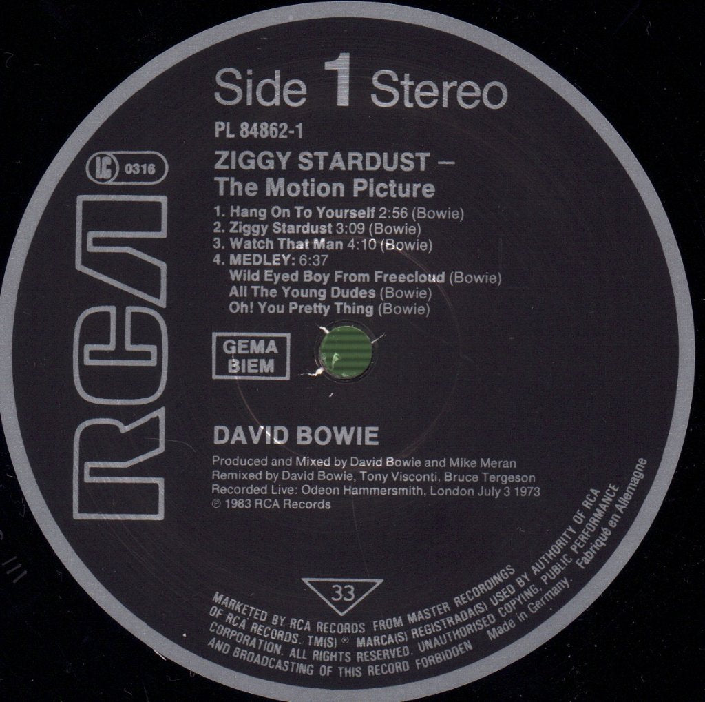 David Bowie - Ziggy Stardust - The Motion Picture - Double Lp