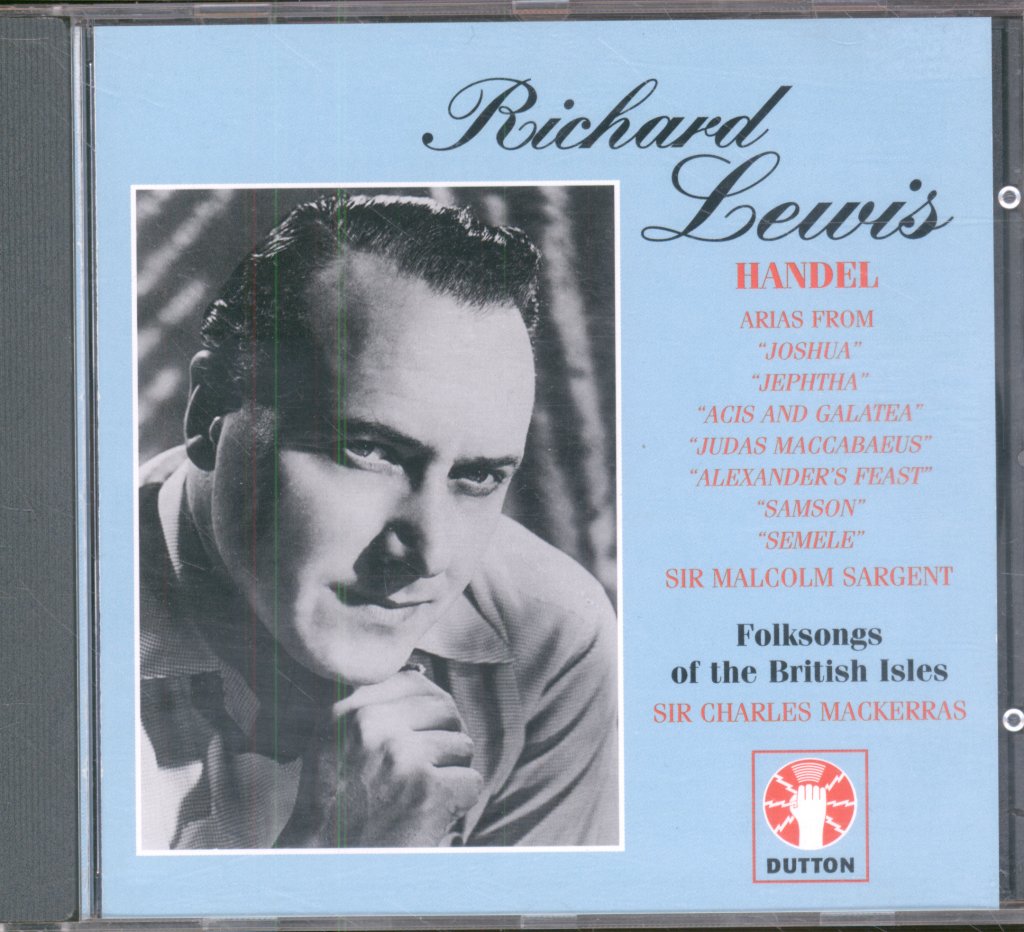 Richard Lewis (3) - Handel Arias Folksongs of The British Isles - Cd