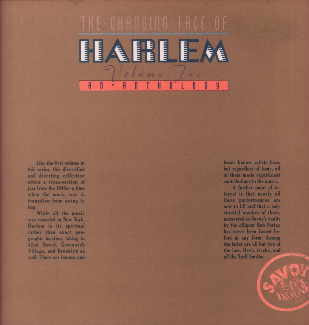 Various Artists - Changing Face Of Harlem Volume Two An Anthology - Double Lp