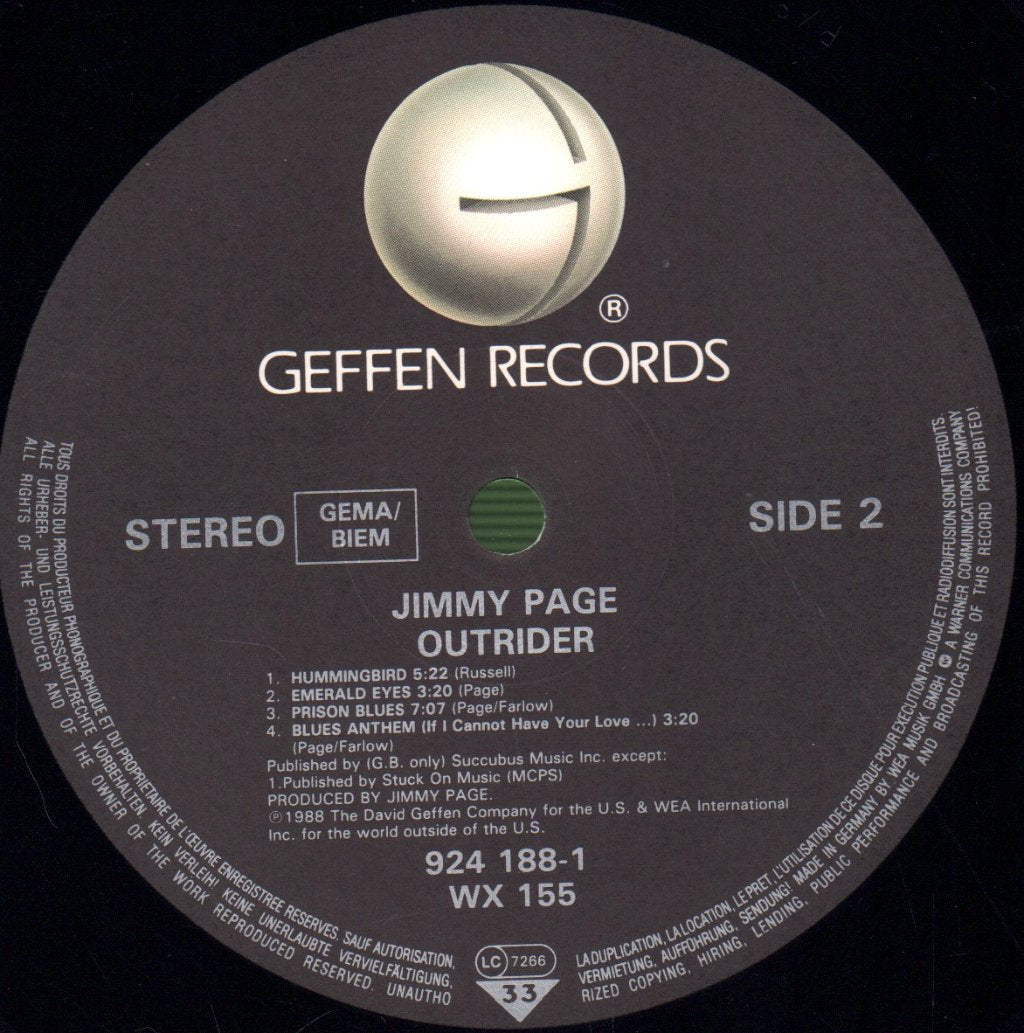 Jimmy Page - Outrider - Lp